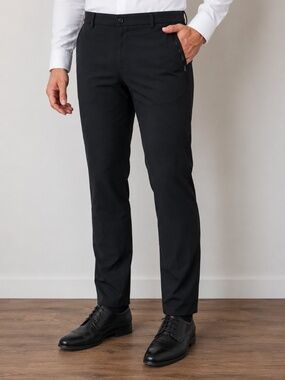 Ron Tomson RNT23 Men’s Black Stretch Dress Pants Size 44 Tailored